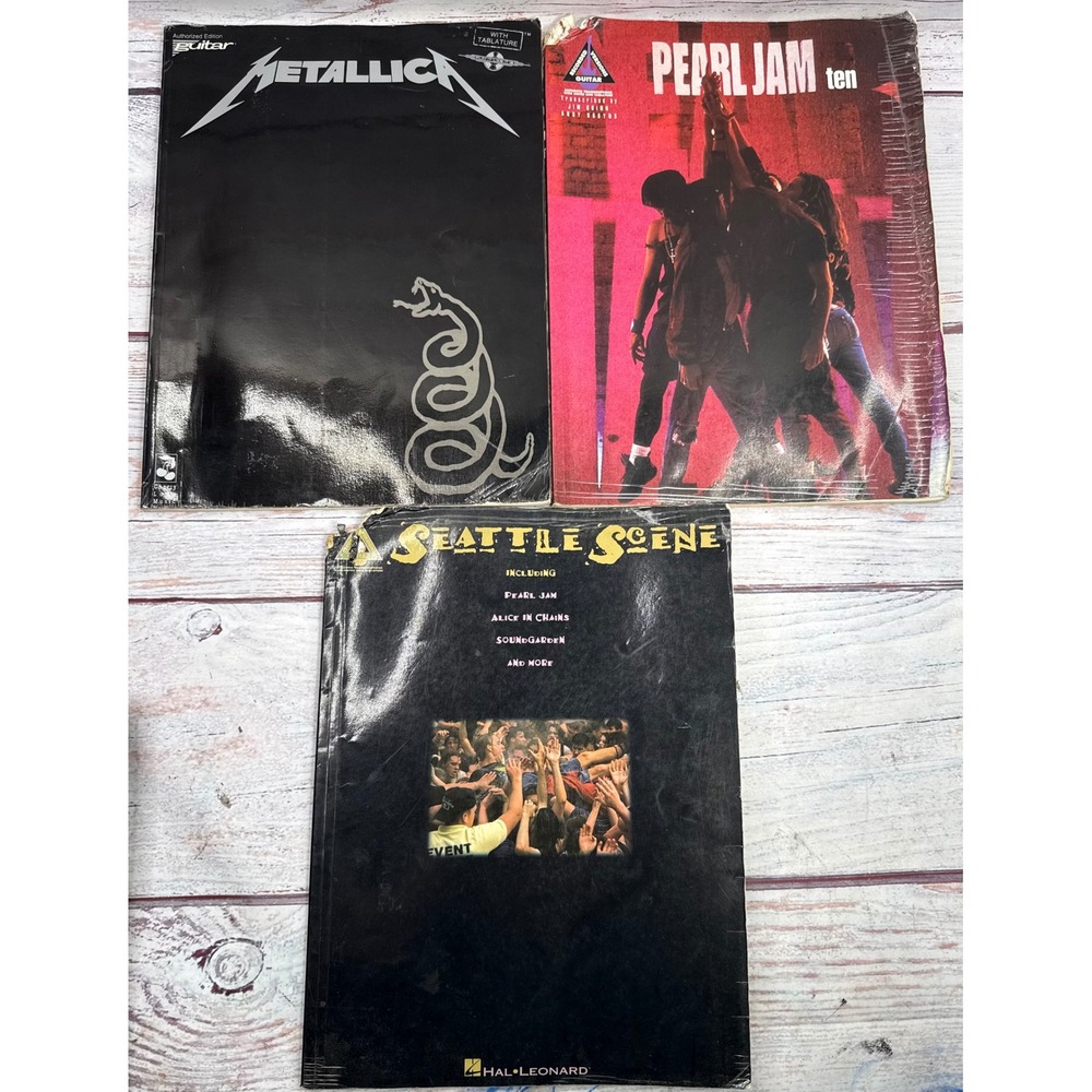 Metallica Pearl Jam Seattle Scene Guitar Tab Book Lot 90s Grunge Metal Tablature